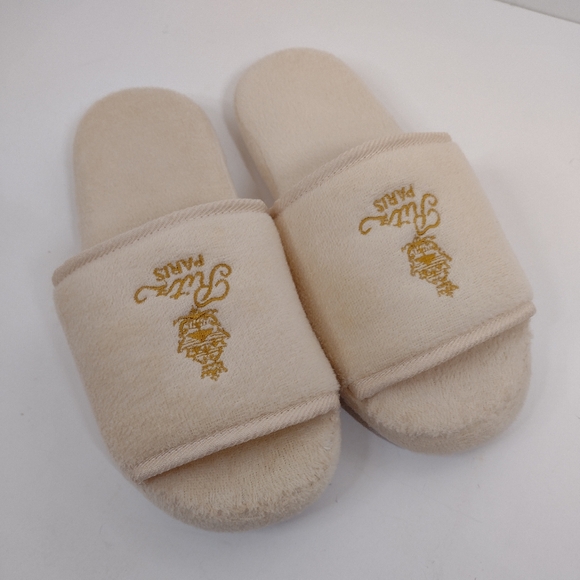 Ritz Paris Women's Cream Slippers with Gold Embroidery - Picture 2 of 11